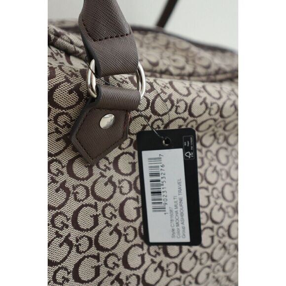 Guess C7816087 Unisex Large Mocha Brown Multi Ashbourne Travel Duffle Bag - Picture 6 of 9